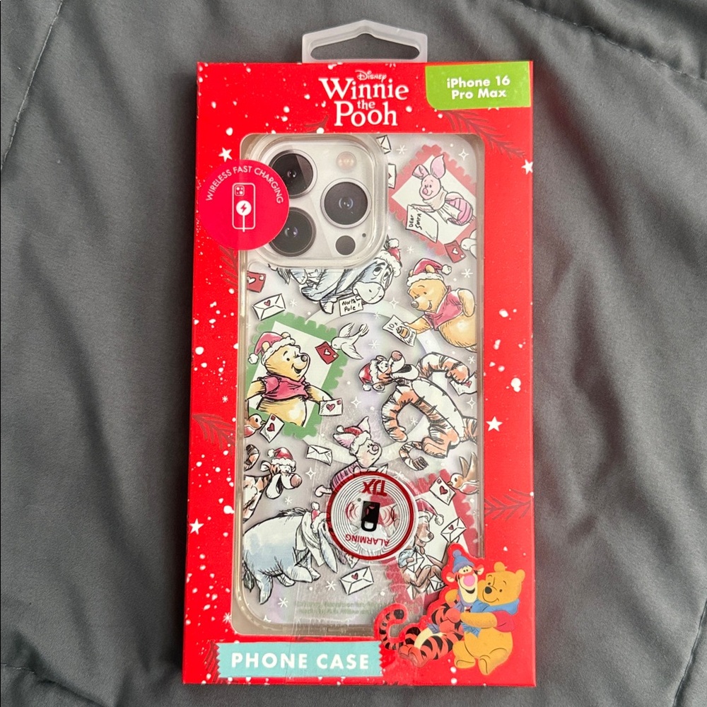 Disney Winnie the Pooh Red and White iPhone 16 Pro Max  Case Christmas Holiday